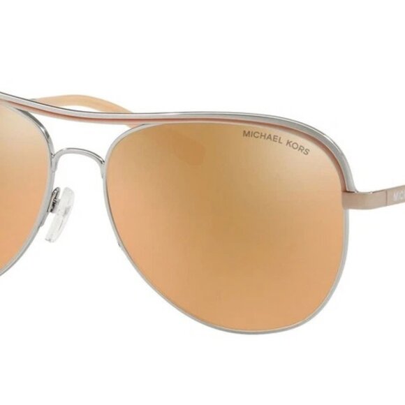 Michael Kors Women Rose Gold Aviator MK1012-11535A Sunglasses 58-15-135 MSRP189